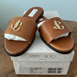 Jimmy Choo Tan Slide Sandals